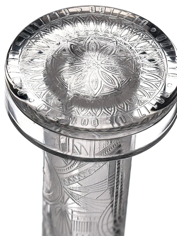 Etched base of the MAX2 tower, close up